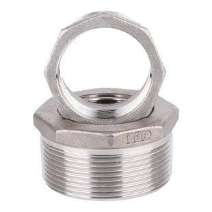 304不锈钢补芯外丝直接精铸4分6分1寸内外变径异径转换管接头卜申