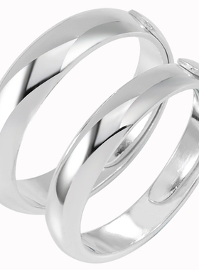 情侣对戒S999活口纯银简约银戒指