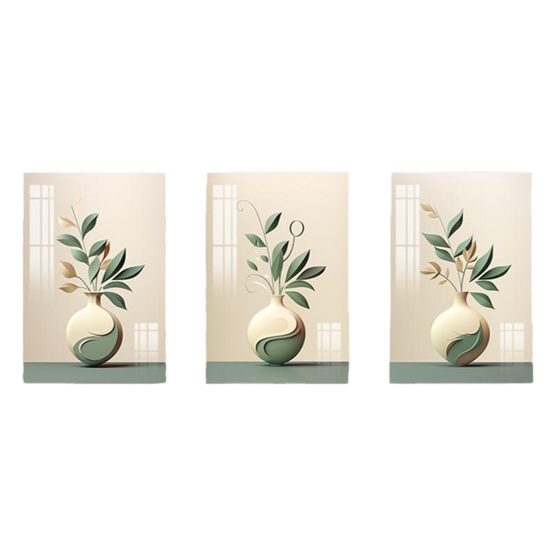 沙发背景墙面挂画小清新三联壁画