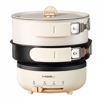 美苏折叠锅便携出差旅行车载电煮锅小型户外多功能分体不锈钢火锅