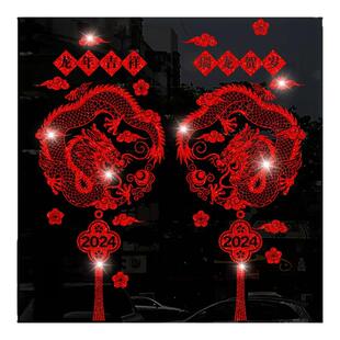 2026年新年装饰门贴纸马年吉祥门神年画春节商场店铺布置橱窗贴画