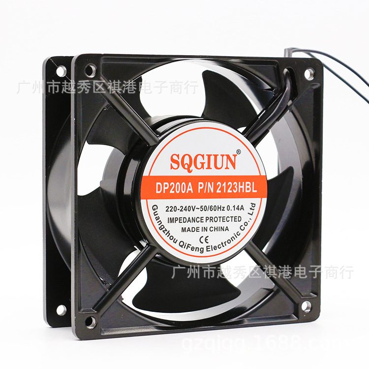 12038 220V DP200A 2123 双滚珠 12CM焊锡吸烟仪机箱排风散热风扇