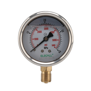 伊莱科YTN60不锈钢耐震压力表轴向防震气压表yn100油压真空表接头