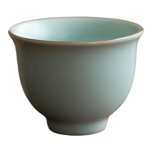 德化陶瓷【茶杯】美人杯70ml/精工汝窑/天青色/高档客杯/品茗杯