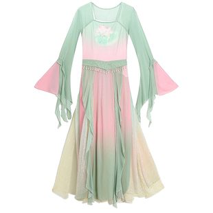 古典舞服演出服装女飘逸渐变色练功服飘逸上衣纱衣中国舞蹈服套装