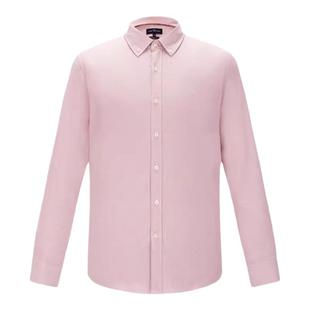 德鲨春季新款棉质长袖衬衫男青年纯色打底上衣男休闲衬衣