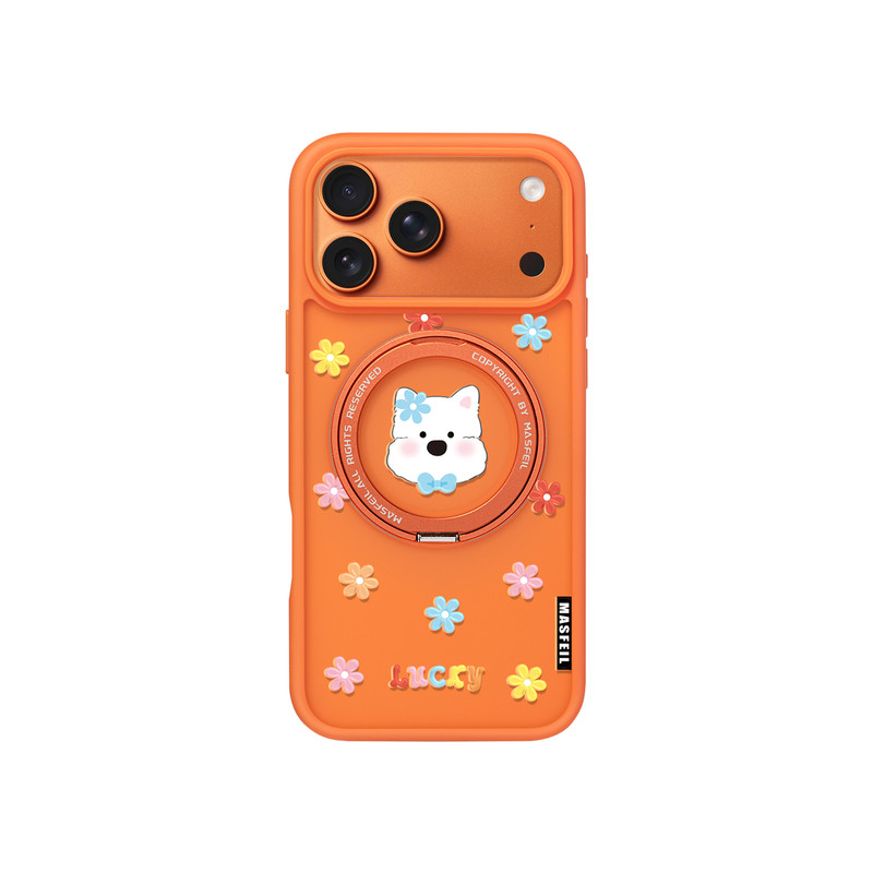 ZHIZHE×小花西高地适用苹果17手机壳iPhone17pro新款带支架ip17promax全包Fo5磁吸支点超薄高级感保护套