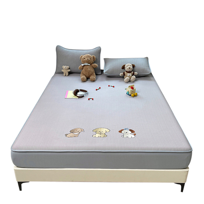 A类凉感冰豆豆凉席床笠款学生单人床冰丝席三件套可机洗夏季软席