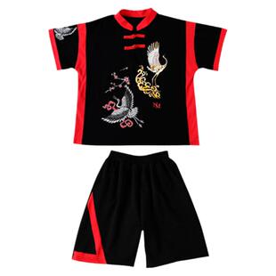 国风童装街舞服装男童夏季唐装礼服夏装男装短袖衣服儿童演出服棉