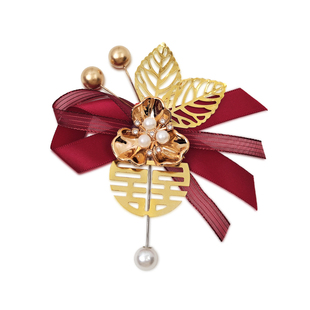 aj婚鞋配饰红色绸缎鞋带dunk金色喜字挂件结婚鞋扣DIY可拆卸装饰