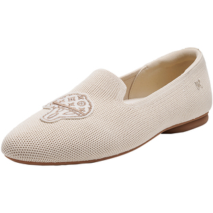 快乐玛丽浅口单鞋女2026春季新款通勤飞织一脚蹬懒人平底王妃鞋