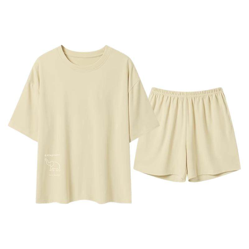 2026年夏季女士睡衣薄款柔软透气纯棉短袖短裤家居服可外穿两件套