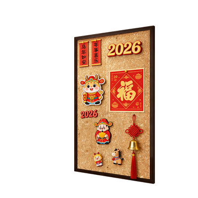 【2026新年】软木板实木边展示板