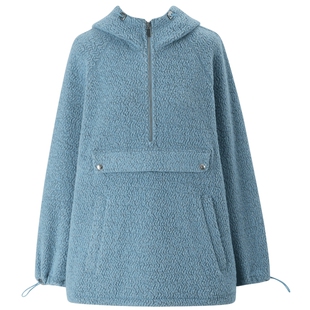 IIIVIVINIKO秋季新款宽松羊毛连帽套头卫衣外套女C430306379B