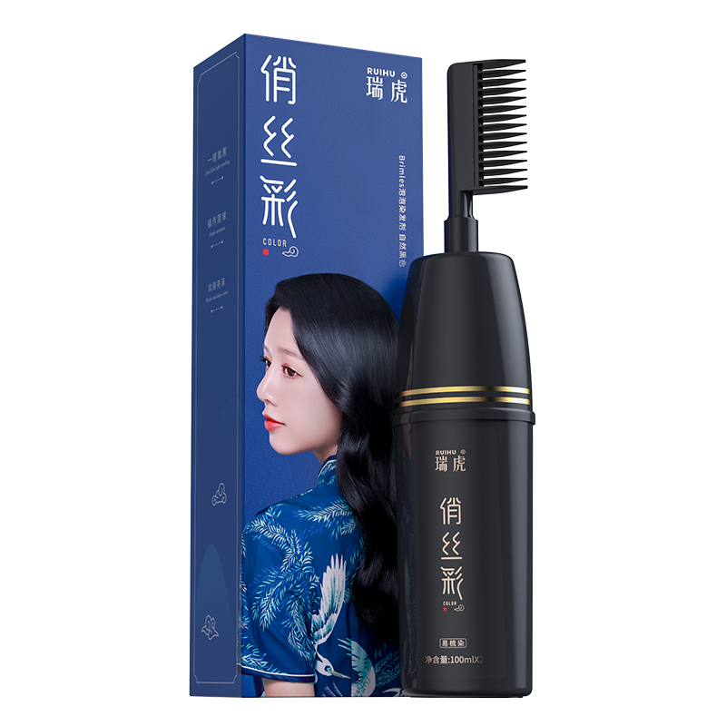 【瑞虎】美度MEIDU植物染发膏一梳黑彩200ml