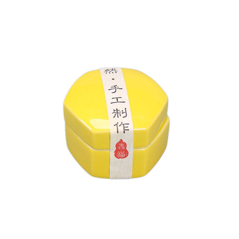 35ml陶瓷六棱罐中药材盒可加印