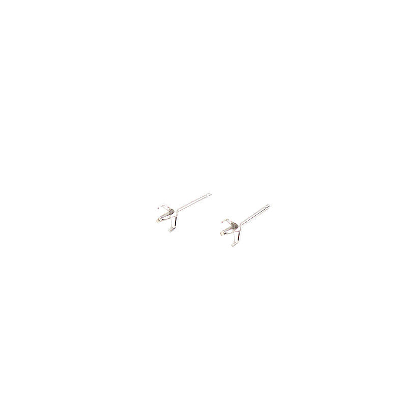 s925纯银四爪耳钉镶嵌锆石diy