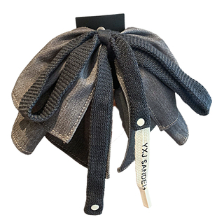 韩国洋气牛仔灰高马尾蝴蝶结抓夹发夹后脑勺高级感网红气质鲨鱼夹