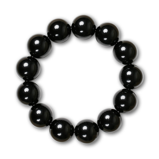 收藏级天然乌金黑曜石手串彩耀石黑色散珠子单圈手链男士女士礼物