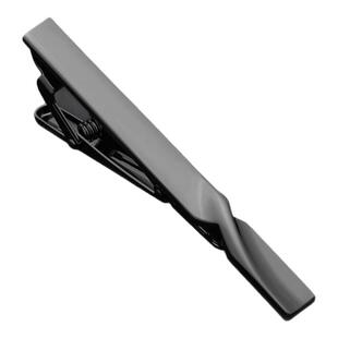 高品质领带夹男士潮牌黑色设计感商务正装结婚西装领带别针固定扣