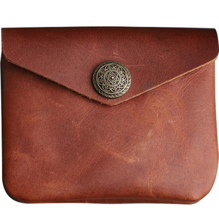 手工复古零钱包头层牛皮硬币收纳包男女迷你真皮卡包小钱包驾照包