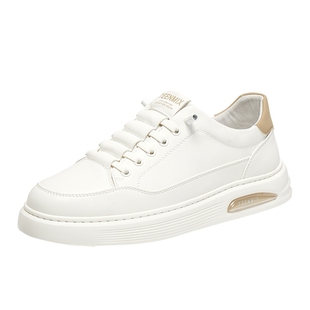 天美意休闲小白鞋男士免系带鞋子男鞋增高厚底板鞋男2026春季新款