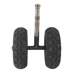 电动手推车折叠前转向轮胎工地装修拉货便携平板车前叉双轮总成