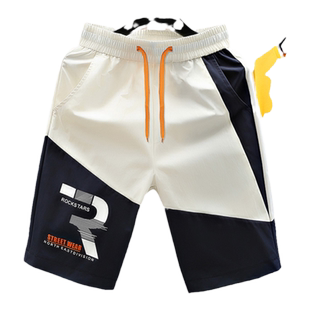 短裤男夏季潮流外穿薄款白色冰丝男款沙滩裤潮牌休闲运动五分裤子