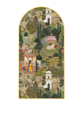 高级感复古中古风玄关门型装饰画