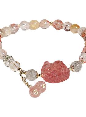 天然水晶手链新款小众彩韩版情侣