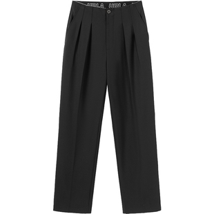 URLAZH有兰新款黑色简约宽松显瘦直筒休闲裤女IM3PA27