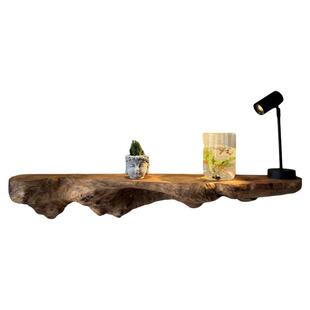 蜀木创艺山丘置物架墙上悬空隔板入门玄关侘寂风收纳架木板隔板展