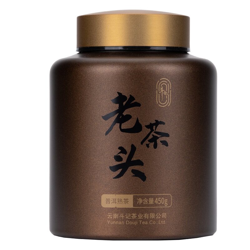 斗记普洱茶老茶头罐装散茶450克