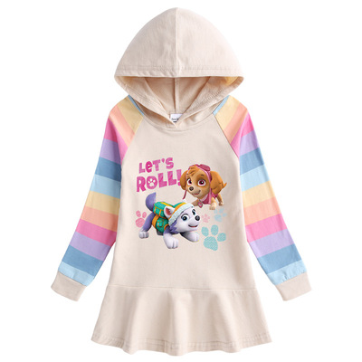 2025春秋新款纯棉女童连衣裙汪汪队天天衣服儿童长袖卫衣裙秋装薄