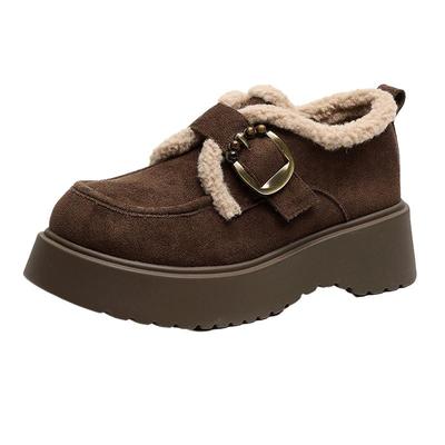 华耐厚底加绒勃肯鞋女2025冬季