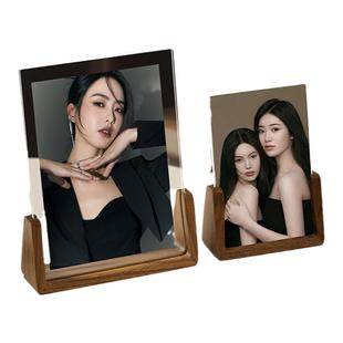 高级感写真打印洗照片6寸实木定制diy相框摆台亚克力透明装裱创意