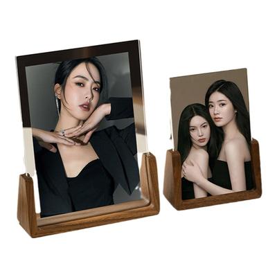 个人写真艺术照实木U型双联相框