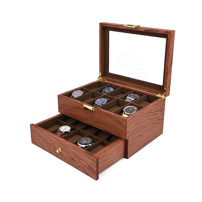 现货双层红花梨手表盒木盒木质收纳展示盒手表手表只20复古