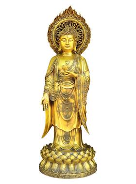 中式铜西方三圣家用佛堂供奉佛像