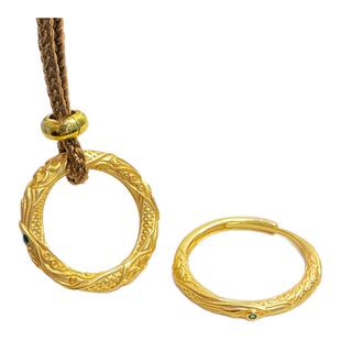 s925纯银乾坤圈镶石戒指项链手链哪吒同款女国风新尚复古中式银饰