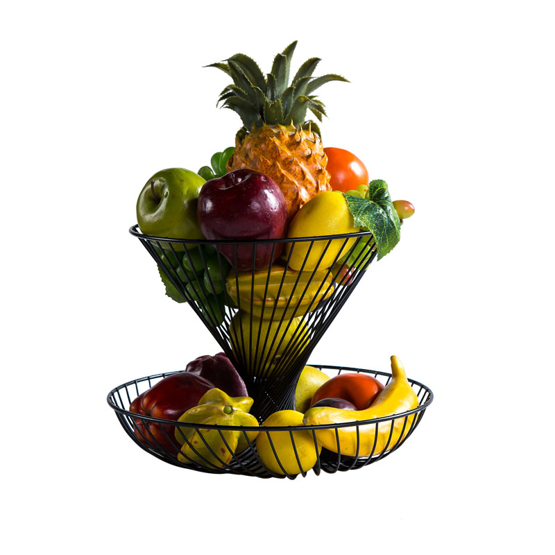 欧式轻奢水果盘家用客厅茶几多层水果篮创意桌面零食收纳筐沥水篮