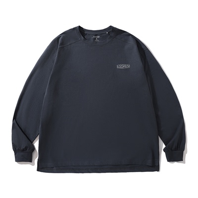 LUSHISI基础简约主题吸湿速干透气运动通勤日常棉感针织长袖t恤男