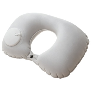 按压充气U型枕旅行便携护颈枕头可定制LOGO坐车飞机旅游神器通用