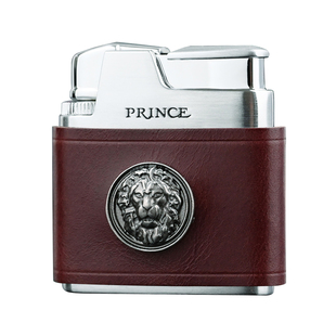 新品日本王子PRINCE真皮立体复古磕头式充气老式打火机送男士礼物