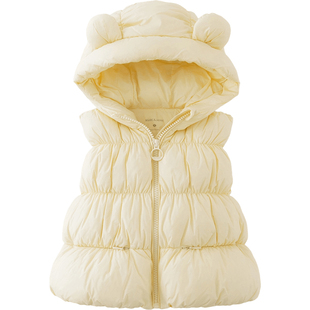 [无氟防泼水]马克珍妮女童超轻加厚连帽羽绒服马甲冬装新款551738