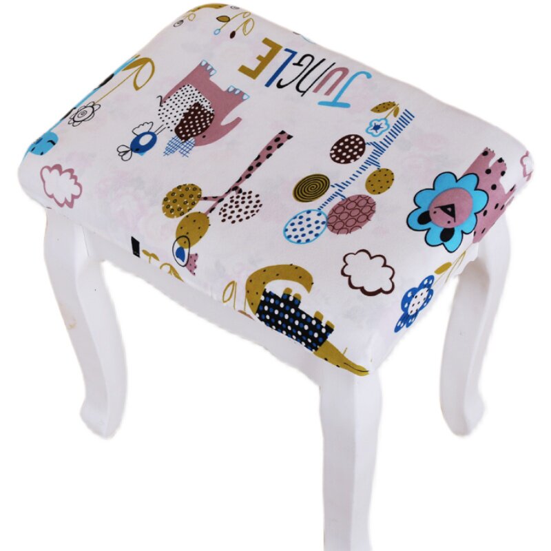 布艺方形化妆凳套罩梳妆台凳圆凳子套罩吧台椅子钢琴凳套换鞋凳套