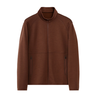 秋冬季休闲百搭 高端针织羊毛复合丝柔保暖面料 夹克外套 DAJ394