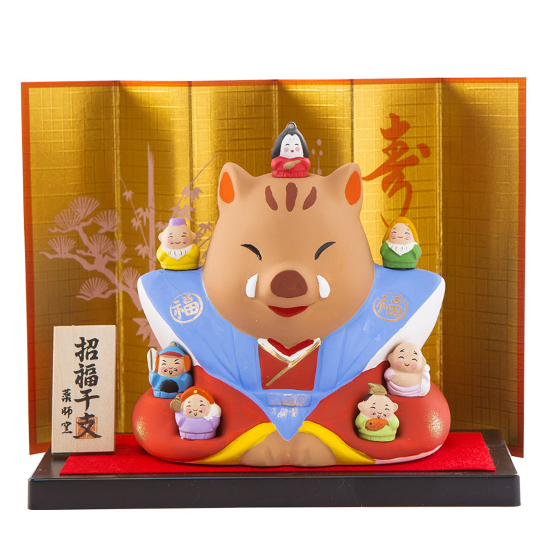 药师窑生肖猪摆件卡通车载居家
