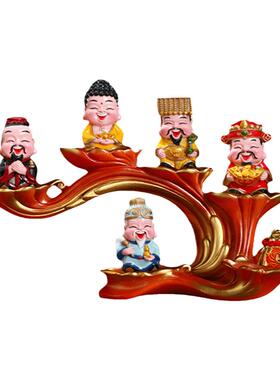 五路圣君财神爷摆件办公室装饰品
