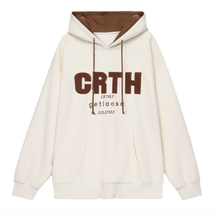 13青少年秋冬季加绒卫衣12岁男孩初中学生连帽加厚纯棉上衣15大童